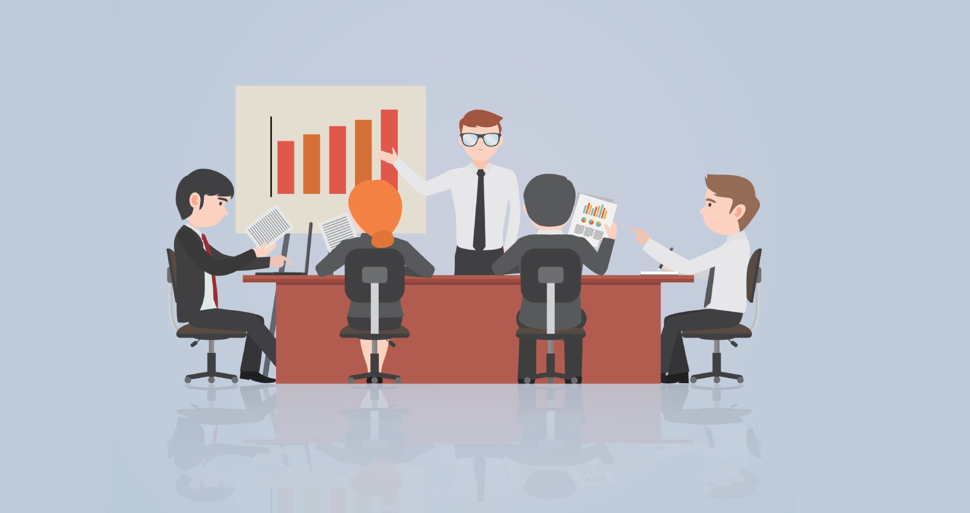 Meeting of five People